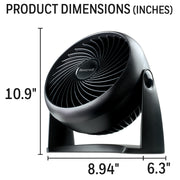 TurboForce Air Circulator Personal Fan, Black