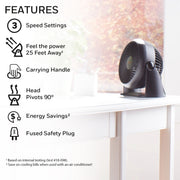 TurboForce Air Circulator Personal Fan, Black